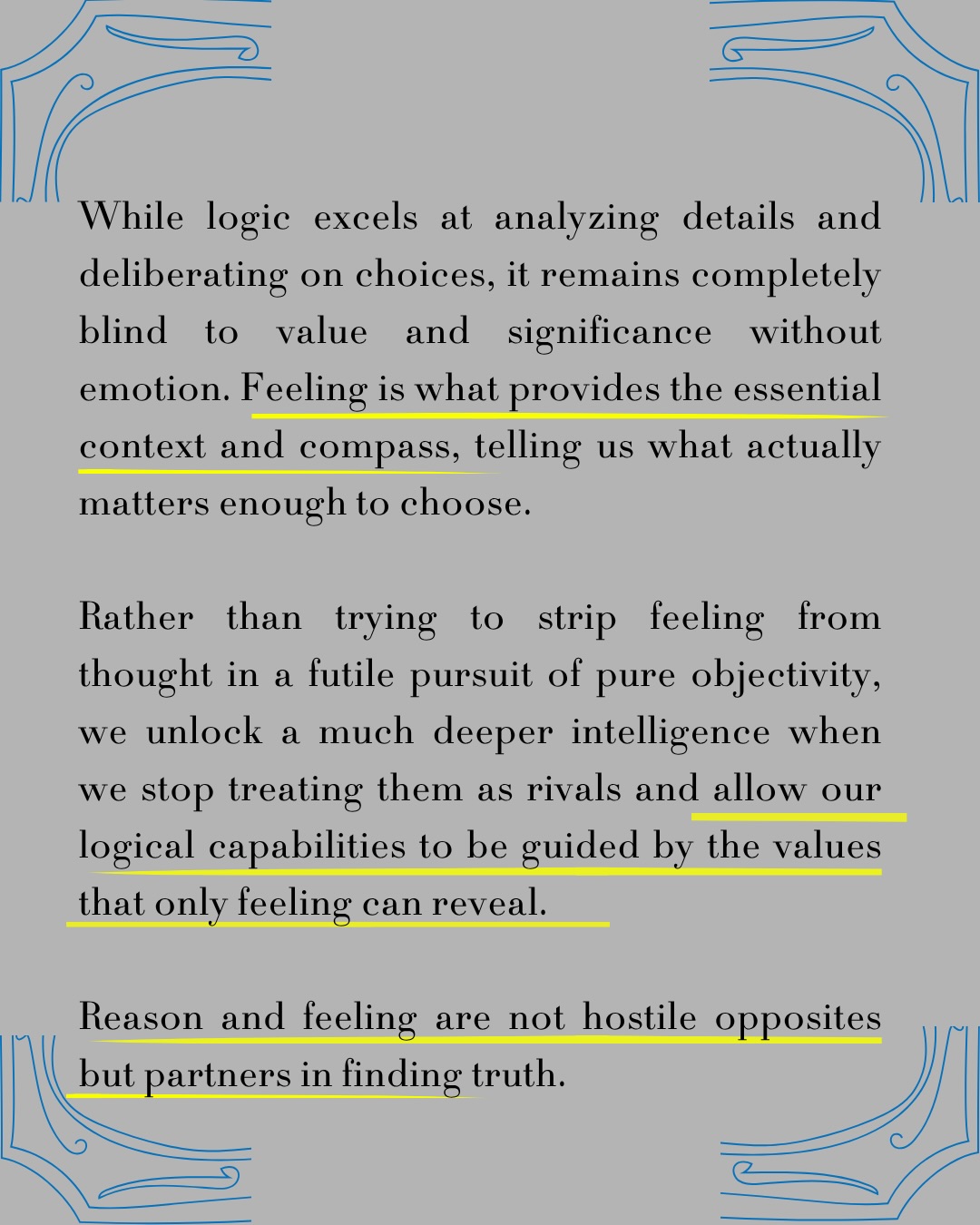 Reason vs. Emotion, sheet 5