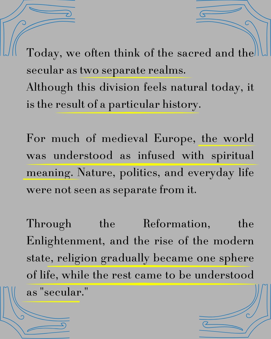 The Sacred and the Secular, sheet 2